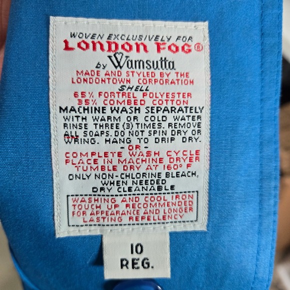 London Fog Women's Blue Trench Coat Belted Raincoat Size‎ 10 REG Made USA - Picture 5 of 10